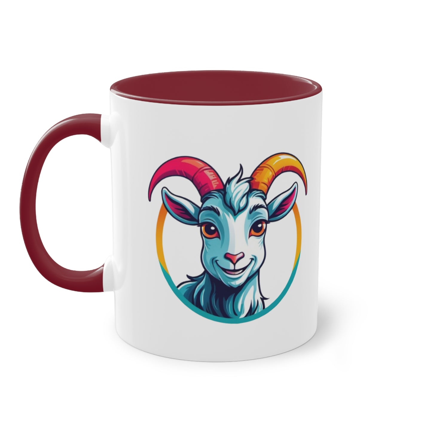 Colorful Goat Graphic Coffee Mug, Unique Drinkware for Animal Lovers, Fun Gift for Birthdays, Housewarming, or Pet Lovers