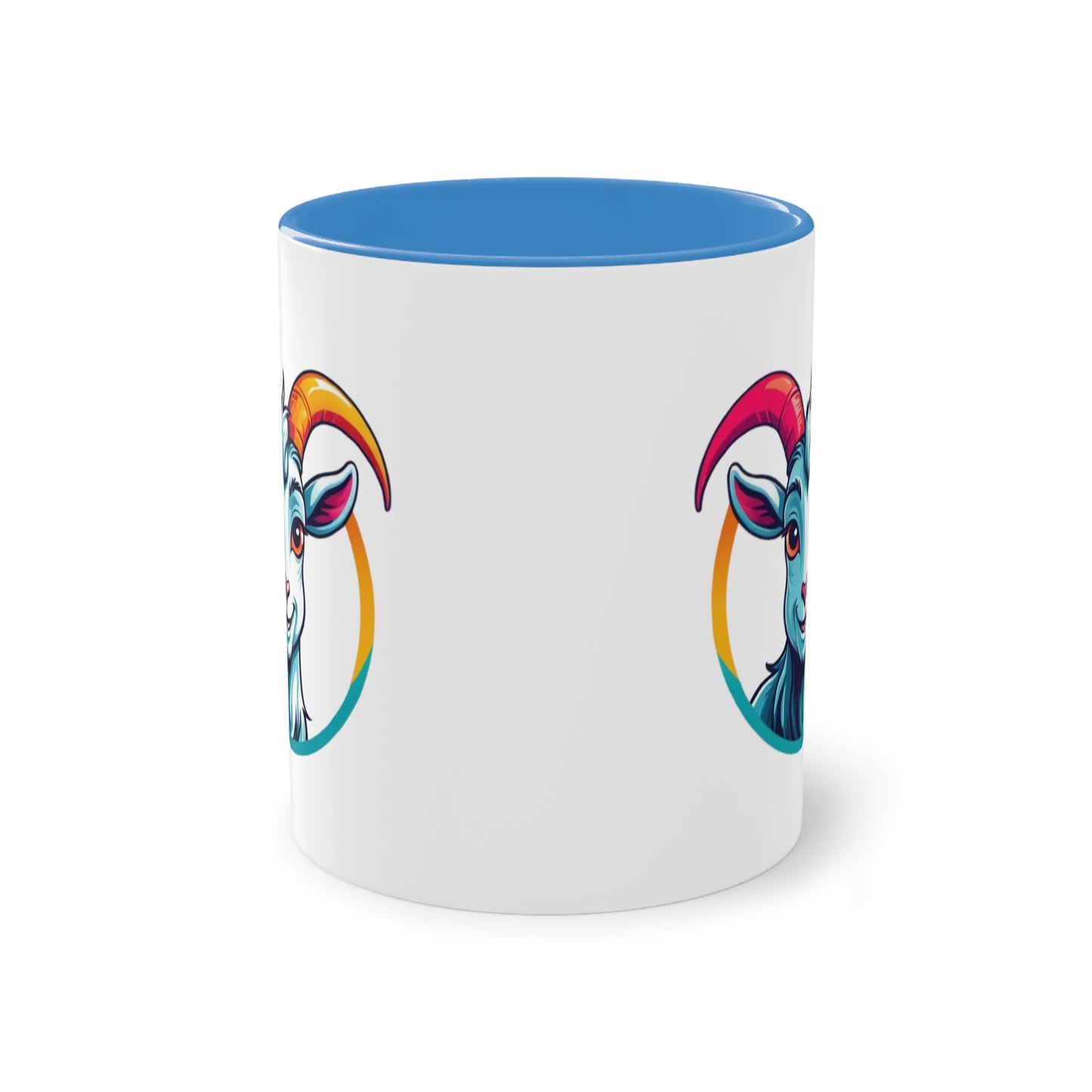 Colorful Goat Graphic Coffee Mug, Unique Drinkware for Animal Lovers, Fun Gift for Birthdays, Housewarming, or Pet Lovers