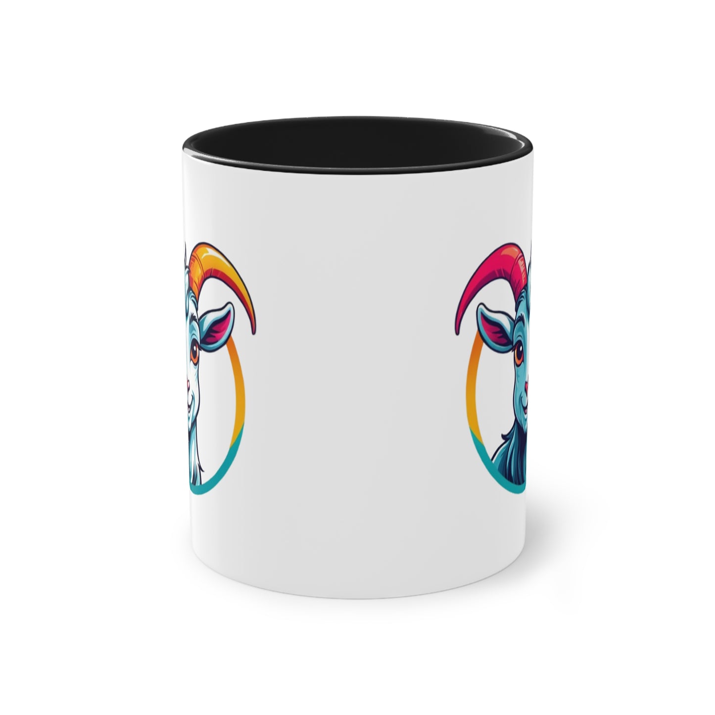 Colorful Goat Graphic Coffee Mug, Unique Drinkware for Animal Lovers, Fun Gift for Birthdays, Housewarming, or Pet Lovers