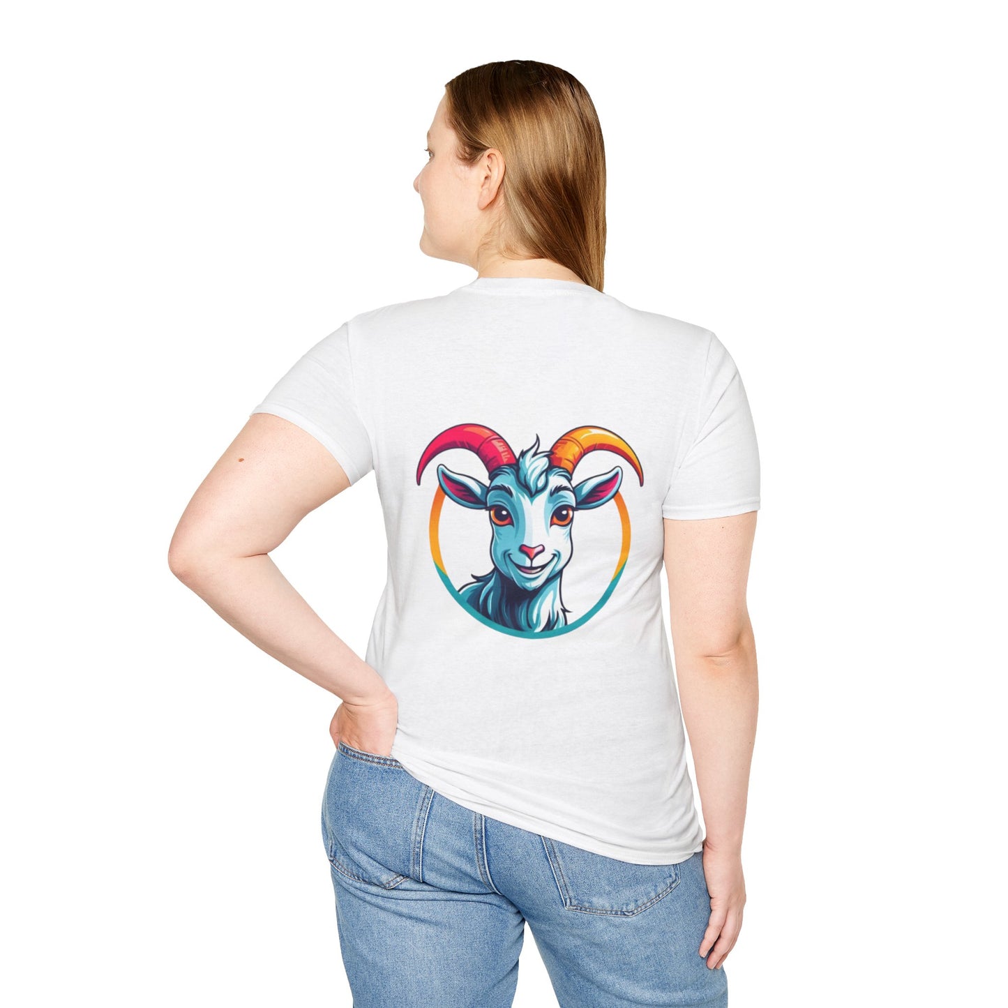 Colorful Goat Design Unisex T-Shirt, Cute Animal Tee, Gift for Goat Lovers, Birthday Shirt, Rainbow Animal Apparel, Fun Casual Outfit