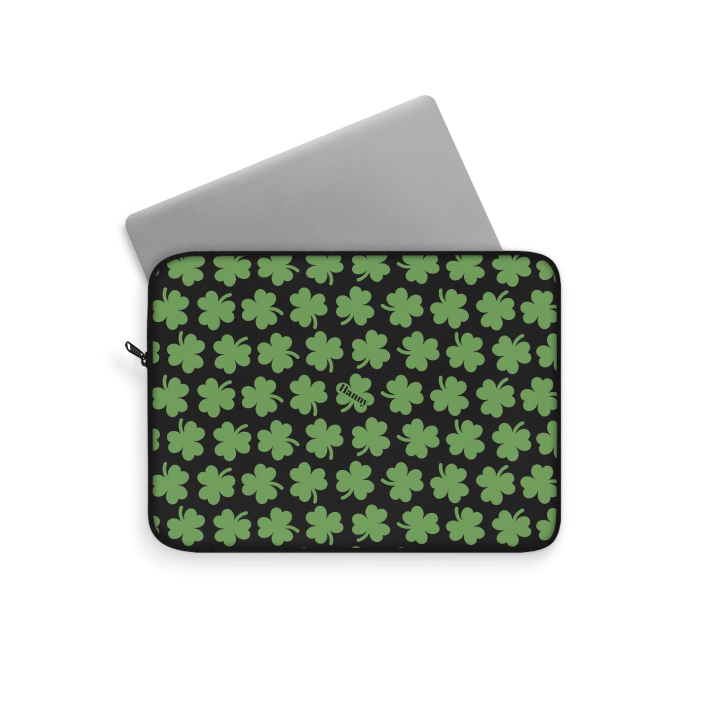 St. Patrick's Day Laptop Sleeve, Shamrock Green Tech Case, Holiday Gift, Computer Bag, Stylish Accessory