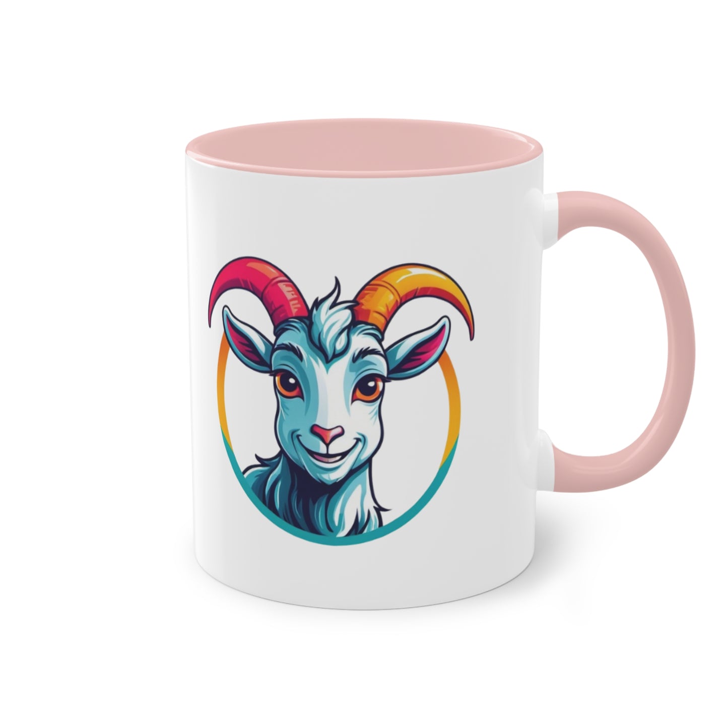 Colorful Goat Graphic Coffee Mug, Unique Drinkware for Animal Lovers, Fun Gift for Birthdays, Housewarming, or Pet Lovers