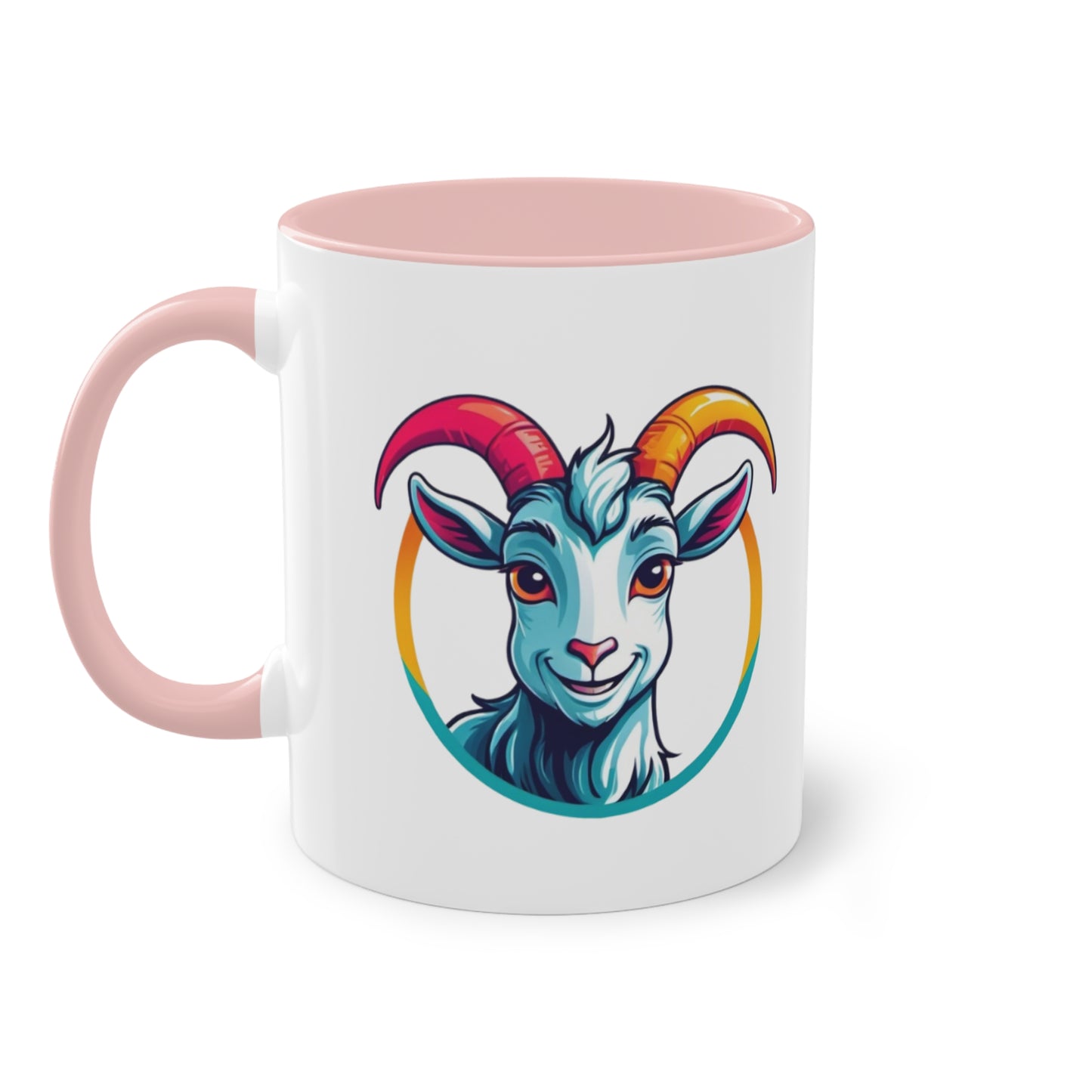 Colorful Goat Graphic Coffee Mug, Unique Drinkware for Animal Lovers, Fun Gift for Birthdays, Housewarming, or Pet Lovers