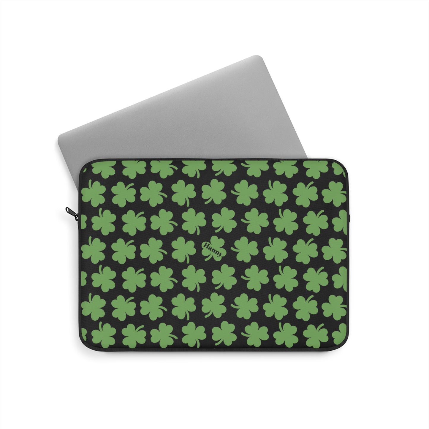 St. Patrick's Day Laptop Sleeve, Shamrock Green Tech Case, Holiday Gift, Computer Bag, Stylish Accessory