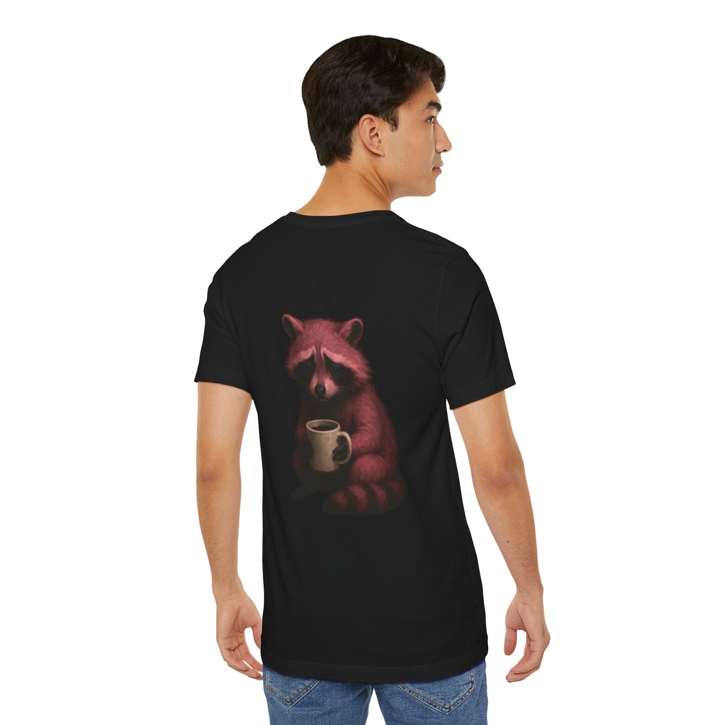 Cozy Raccoon Print Tee, Cute Animal Lover Shirt, Gift for Friends, Unique Graphic Tee, Fun Casual Wear, Everyday Comfort