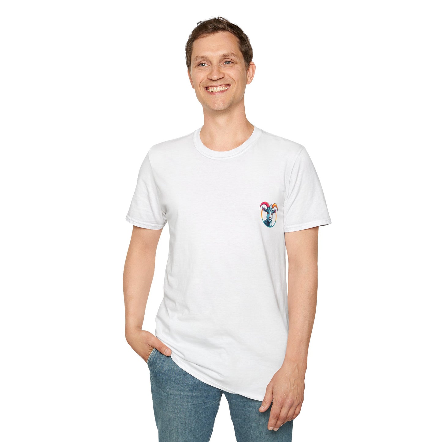 Colorful Goat Design Unisex T-Shirt, Cute Animal Tee, Gift for Goat Lovers, Birthday Shirt, Rainbow Animal Apparel, Fun Casual Outfit