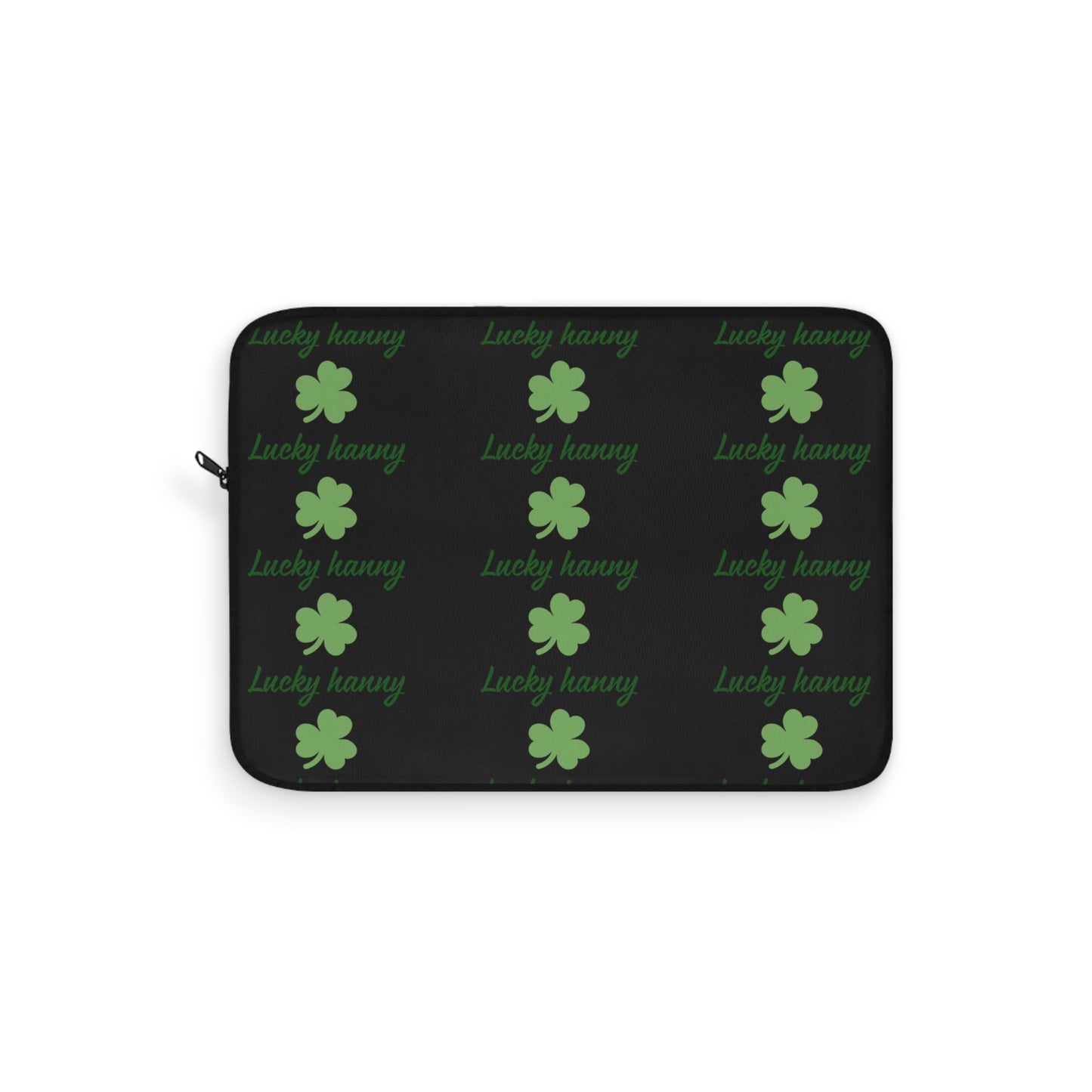 Lucky Hanny Clovers Laptop Sleeve | St. Patrick's Day Gift | Trendy Tech Case | Lucky Charm Sleeve | Green Shamrock Design