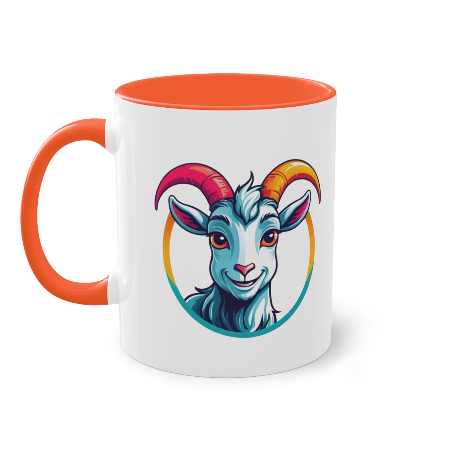 Colorful Goat Graphic Coffee Mug, Unique Drinkware for Animal Lovers, Fun Gift for Birthdays, Housewarming, or Pet Lovers