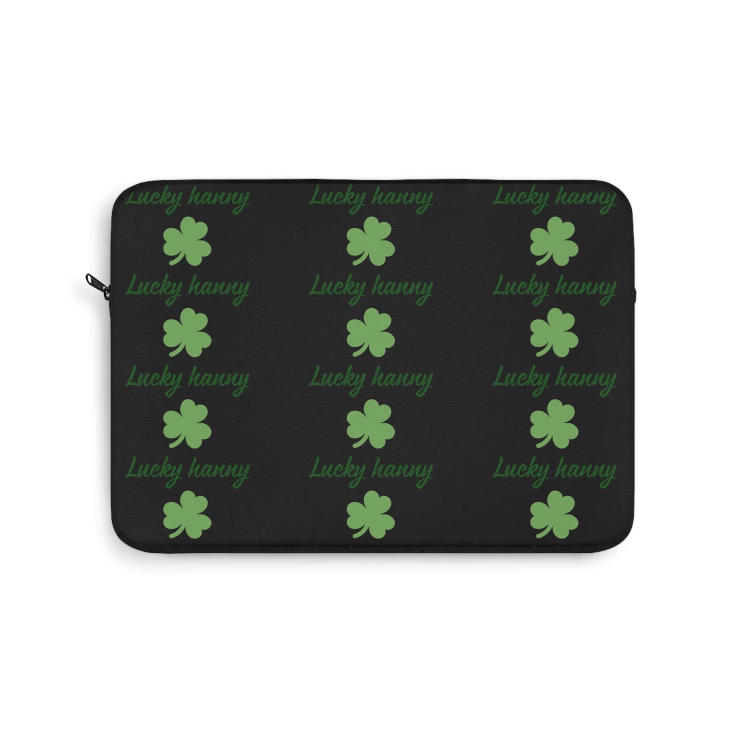 Lucky Hanny Clovers Laptop Sleeve | St. Patrick's Day Gift | Trendy Tech Case | Lucky Charm Sleeve | Green Shamrock Design