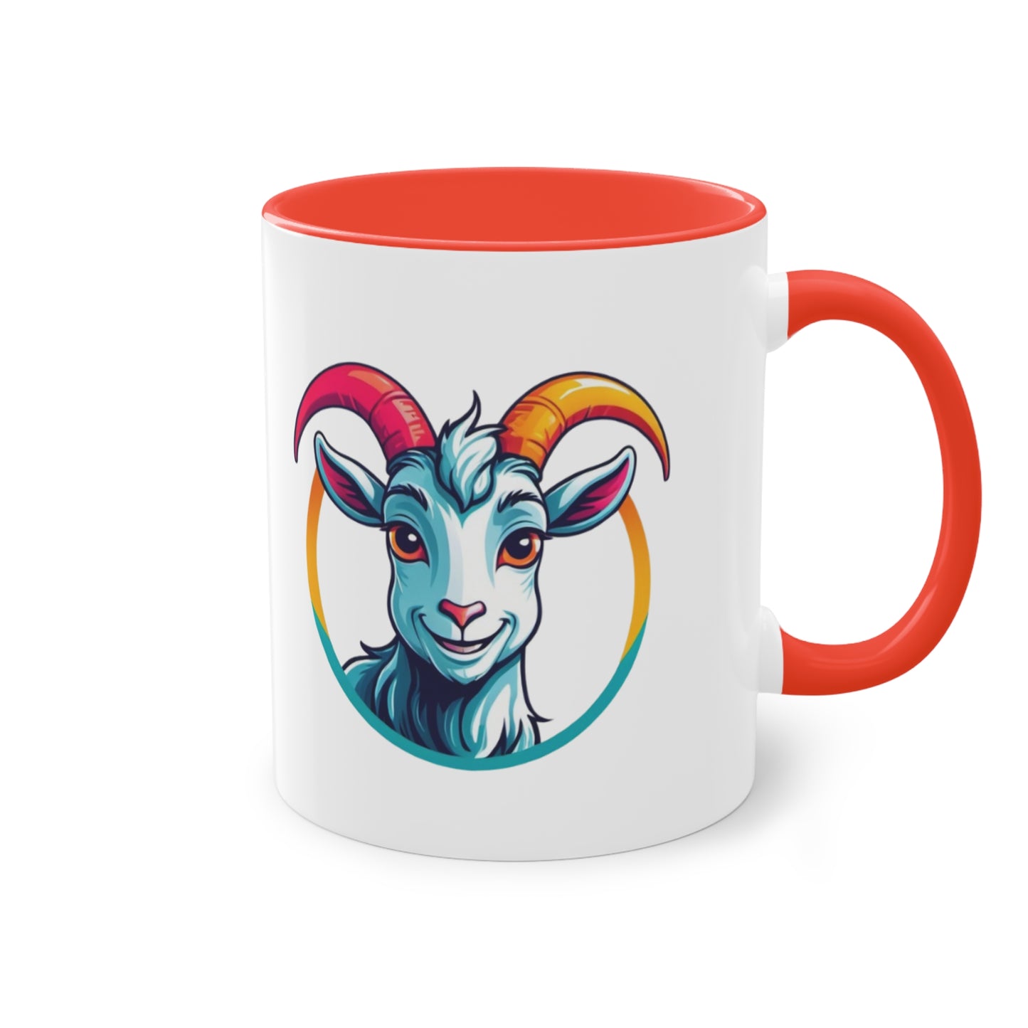 Colorful Goat Graphic Coffee Mug, Unique Drinkware for Animal Lovers, Fun Gift for Birthdays, Housewarming, or Pet Lovers
