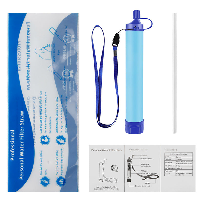 outdoor emergency water filter outdoor water purification straw direct drinking individual soldier straw sterilization filter water purifier camping printing