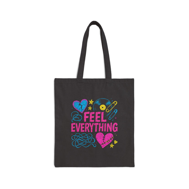 Feel Everything Canvas Tote Bag — Emotional Awareness Heart Design