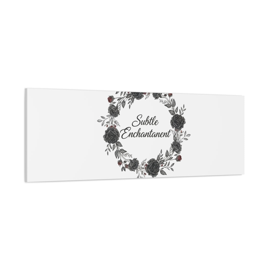 Moon Rose Wreath Canvas, Romantic Gothic Lite, Soft Goth Floral Wall Art