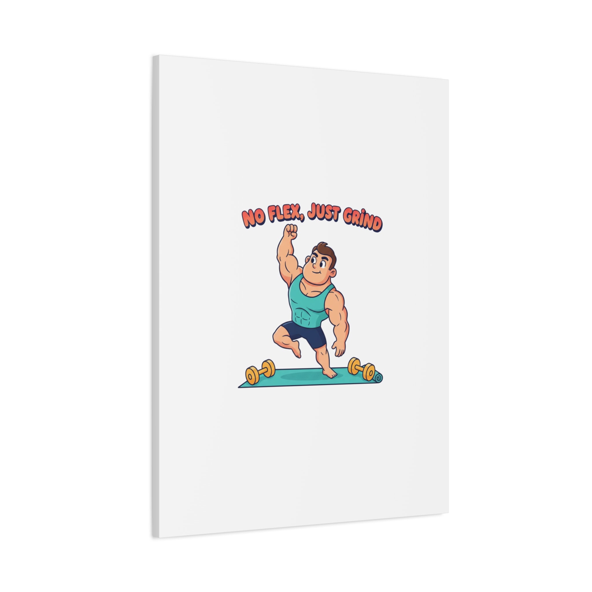 No Flex Just Grind canvas, Gymtimidation humor wall art | start small fitness décor