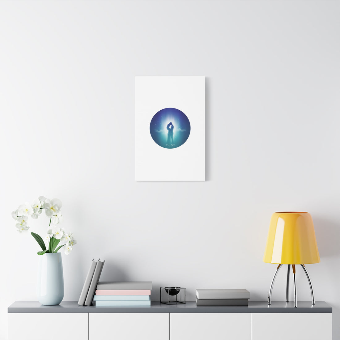 Dreamy Nightscape Canvas | Afterlight Atmospheric Print, Luminous Night Bloom
