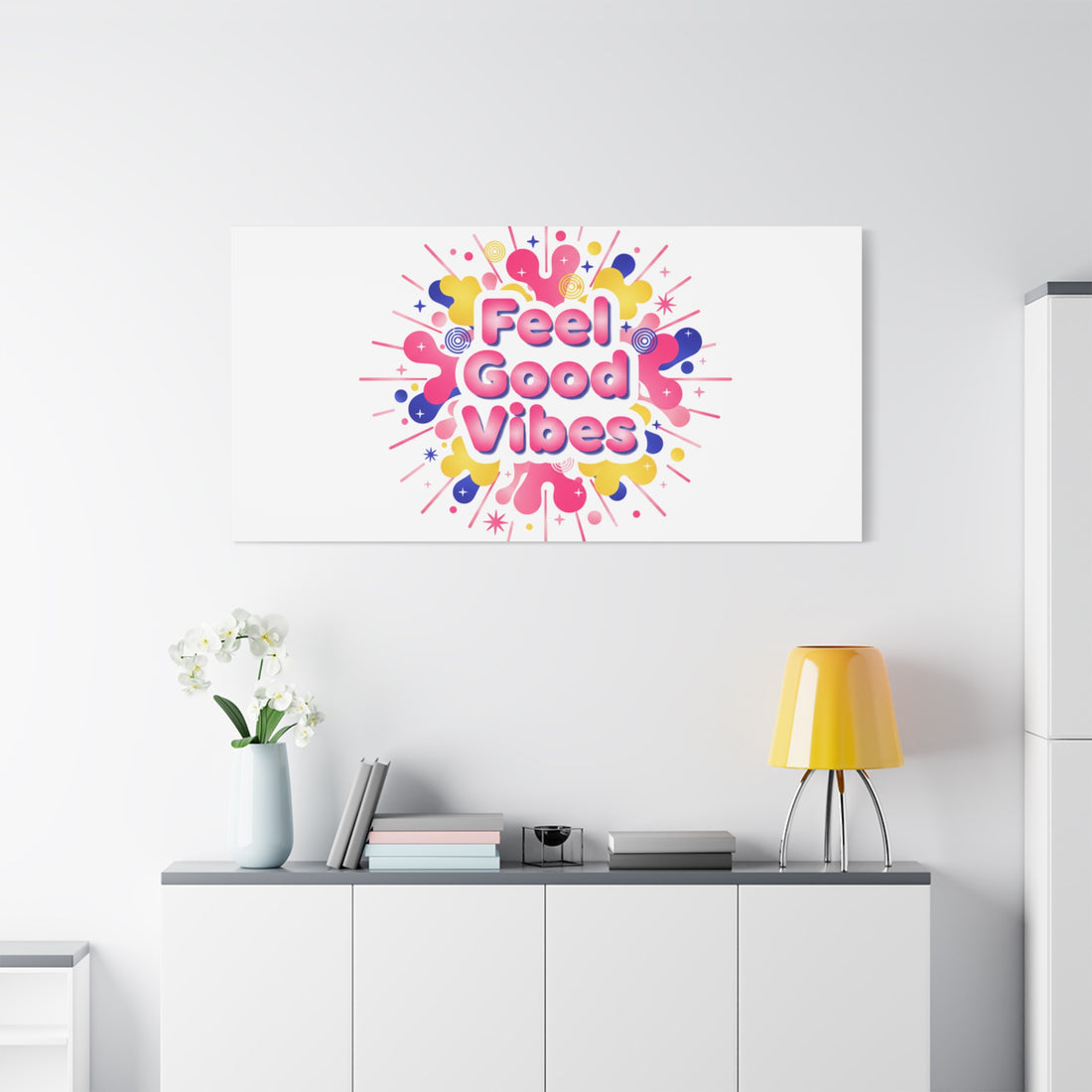 Feel Good Vibes Canvas | Dopamine Decor, Neon Gradient Squishy Art