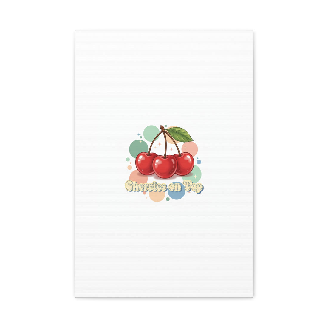Cherries on Top Canvas | Retro Kawaii Fruit Wall Art