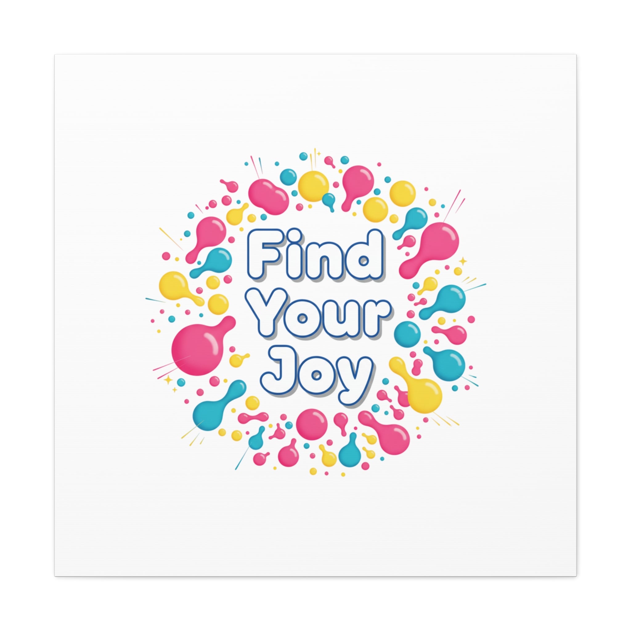 Find Your Joy Canvas | Dopamine Decor, Neon Gradient Squiggle Art