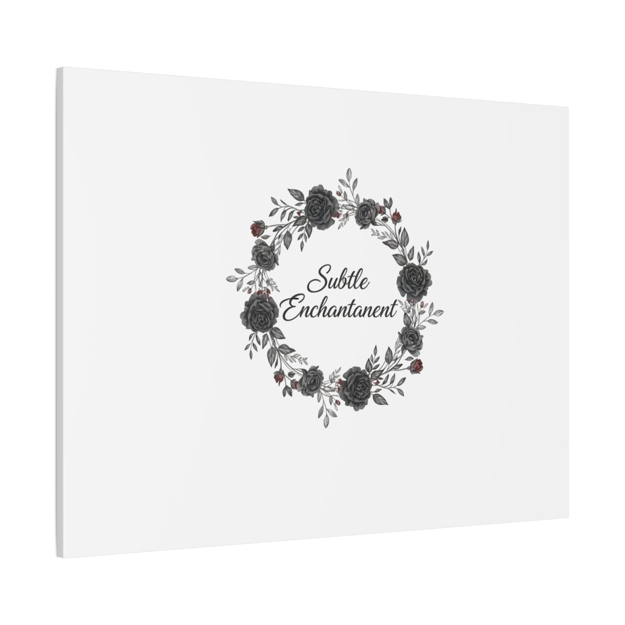 Moon Rose Wreath Canvas, Romantic Gothic Lite, Soft Goth Floral Wall Art