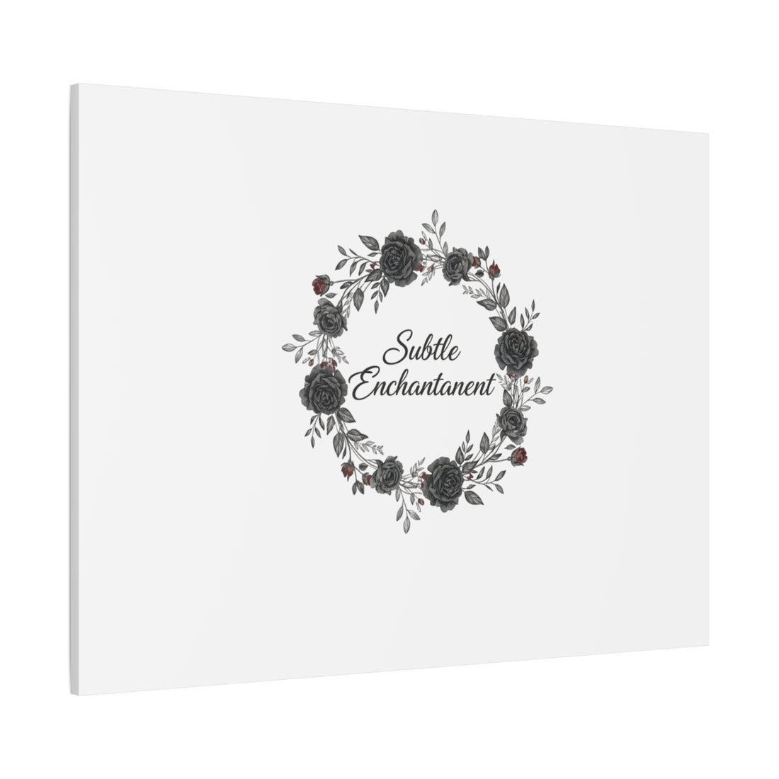 Moon Rose Wreath Canvas, Romantic Gothic Lite, Soft Goth Floral Wall Art