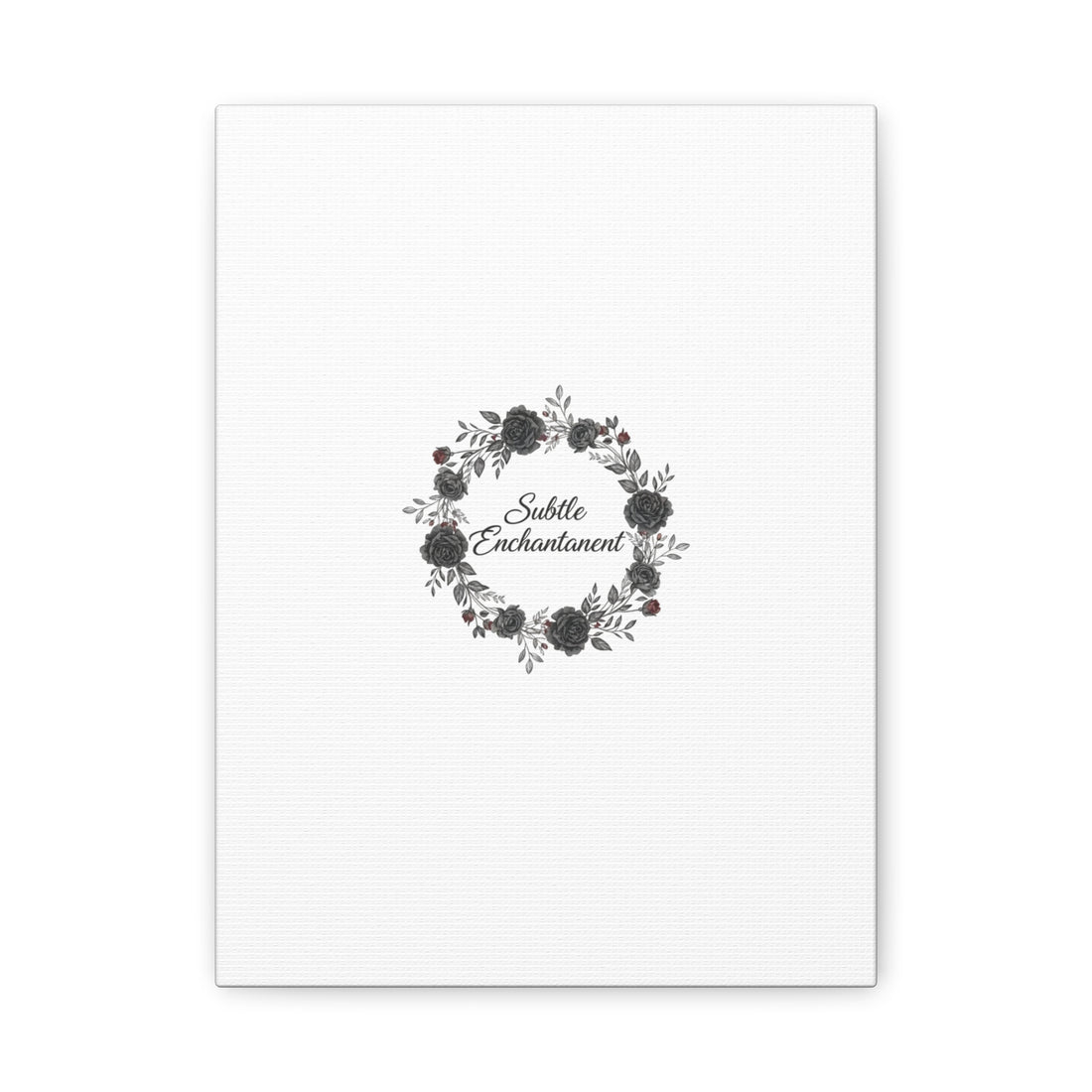 Moon Rose Wreath Canvas, Romantic Gothic Lite, Soft Goth Floral Wall Art