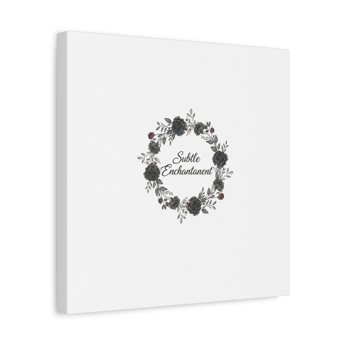 Moon Rose Wreath Canvas, Romantic Gothic Lite, Soft Goth Floral Wall Art