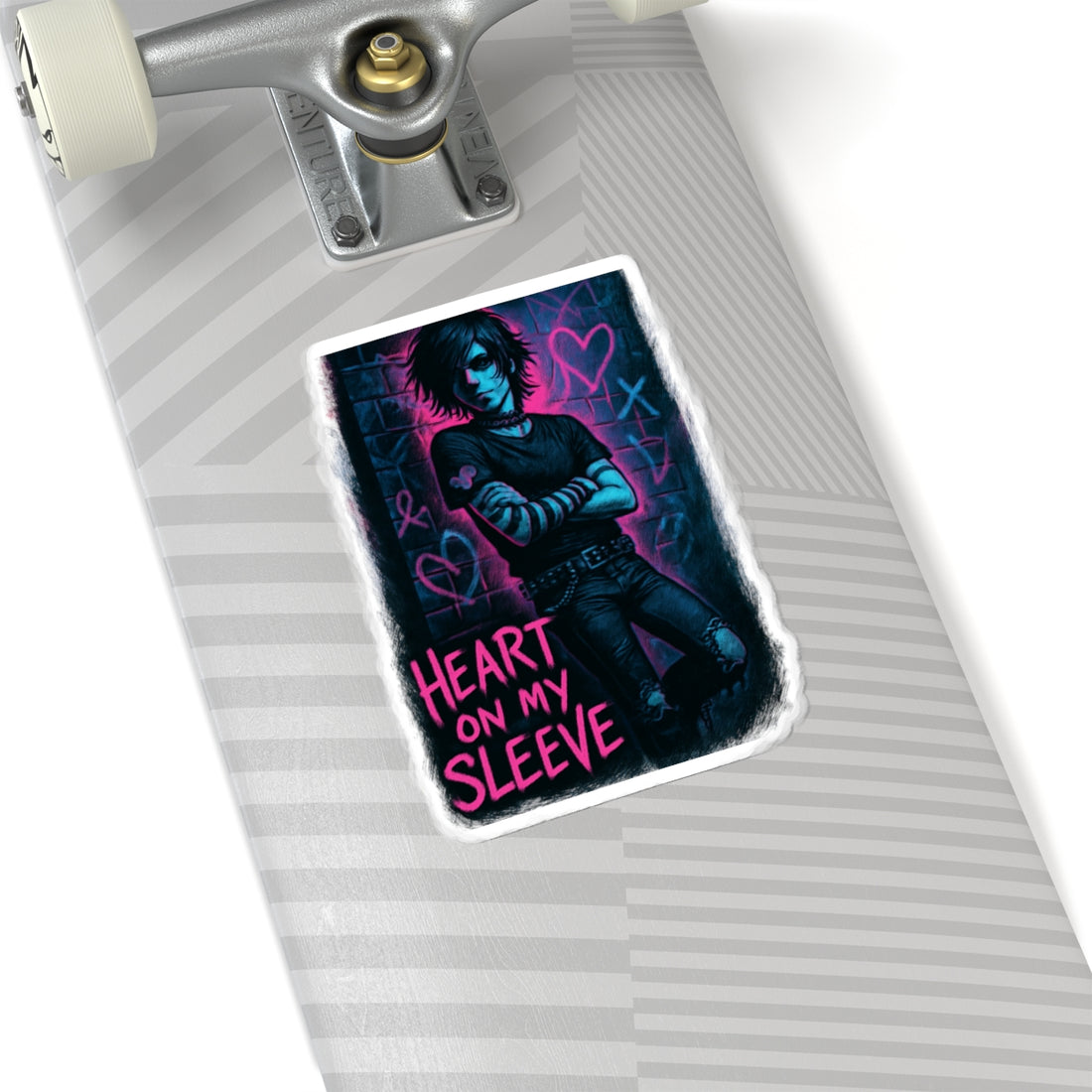 Heart On My Sleeve Sticker — Emo Goth Kiss-Cut Laptop Decal