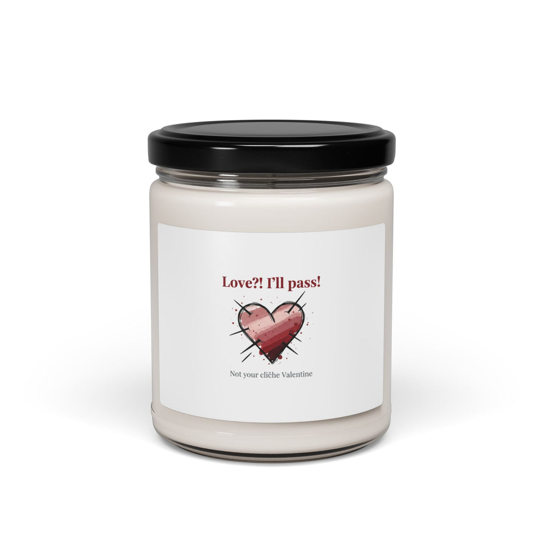 Snarky Thorned Heart Candle, Soy Jar | Anti‑Valentine, Edgy Heart