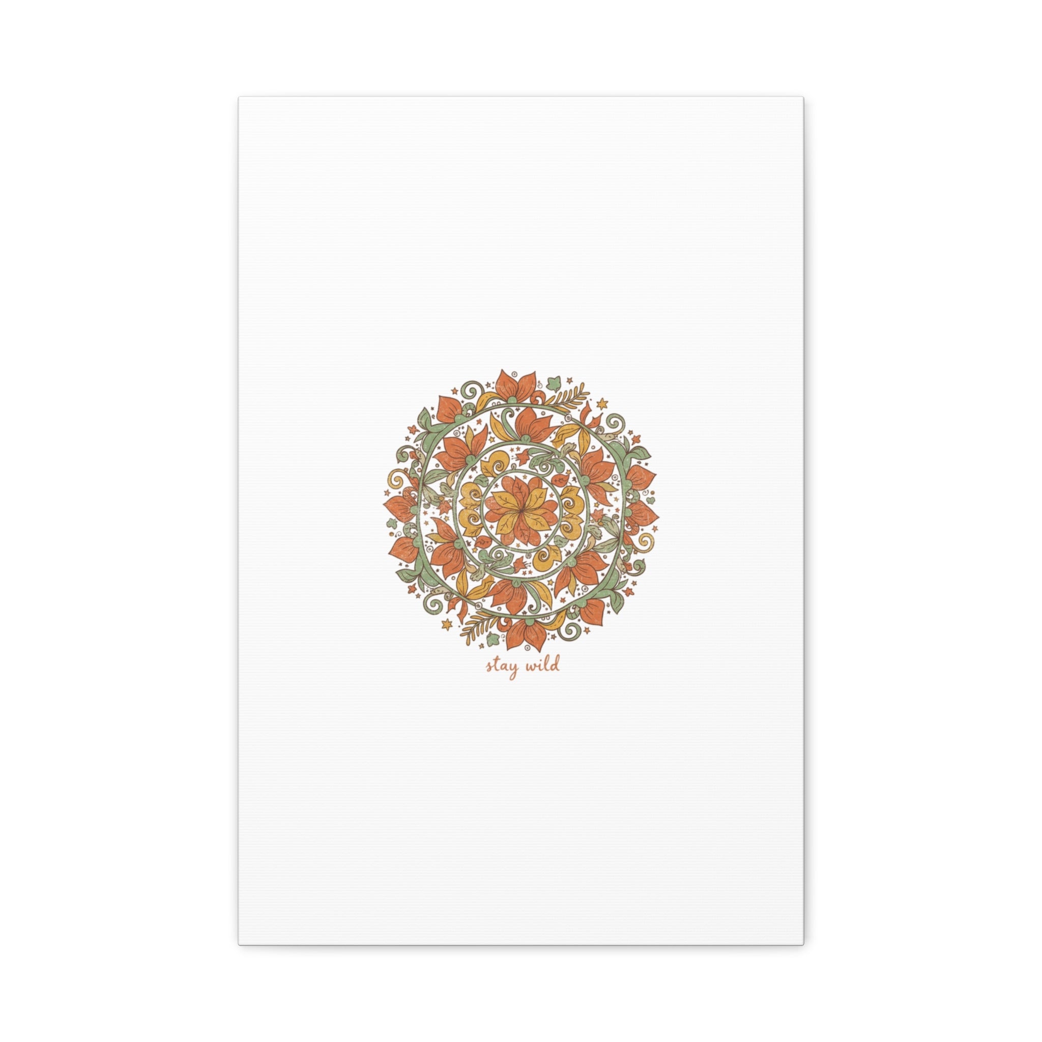 Stay Wild Mandala Canvas, Boho Paisley Wall Art | Artisanal Boho Print