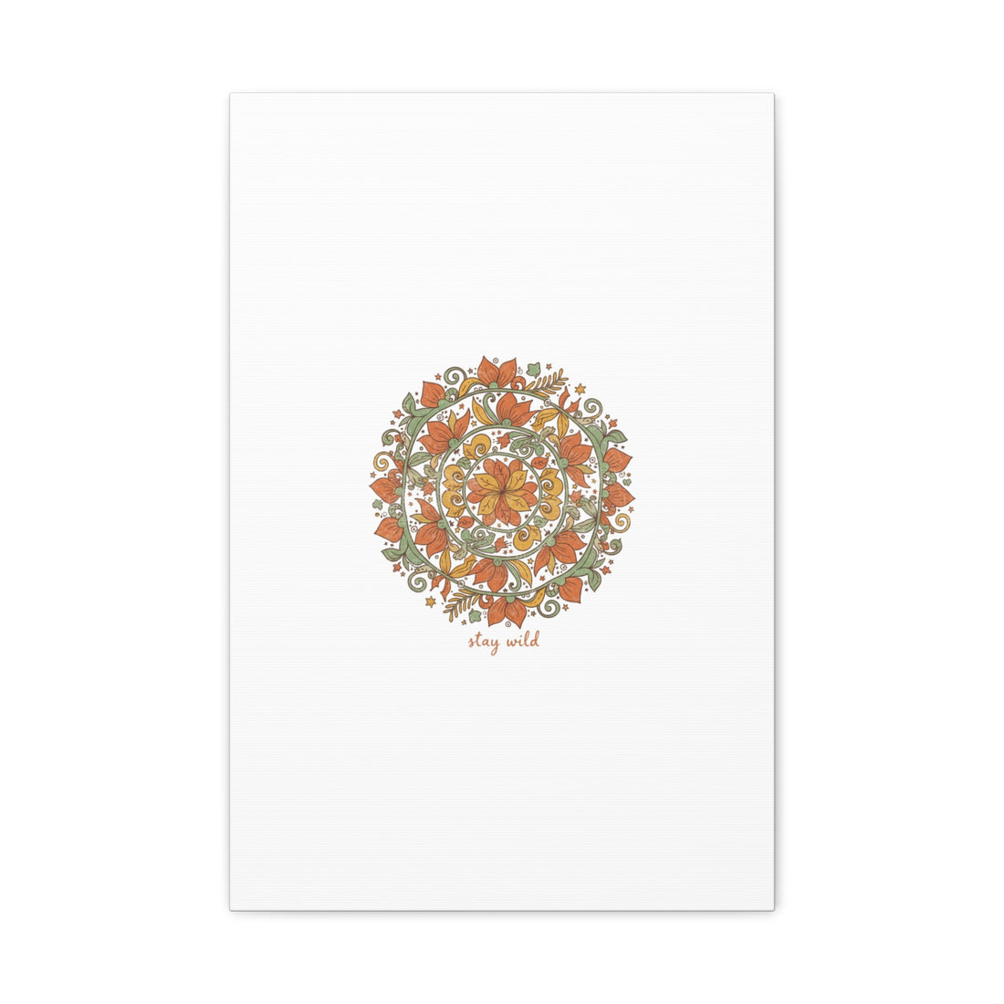 Stay Wild Mandala Canvas, Boho Paisley Wall Art | Artisanal Boho Print