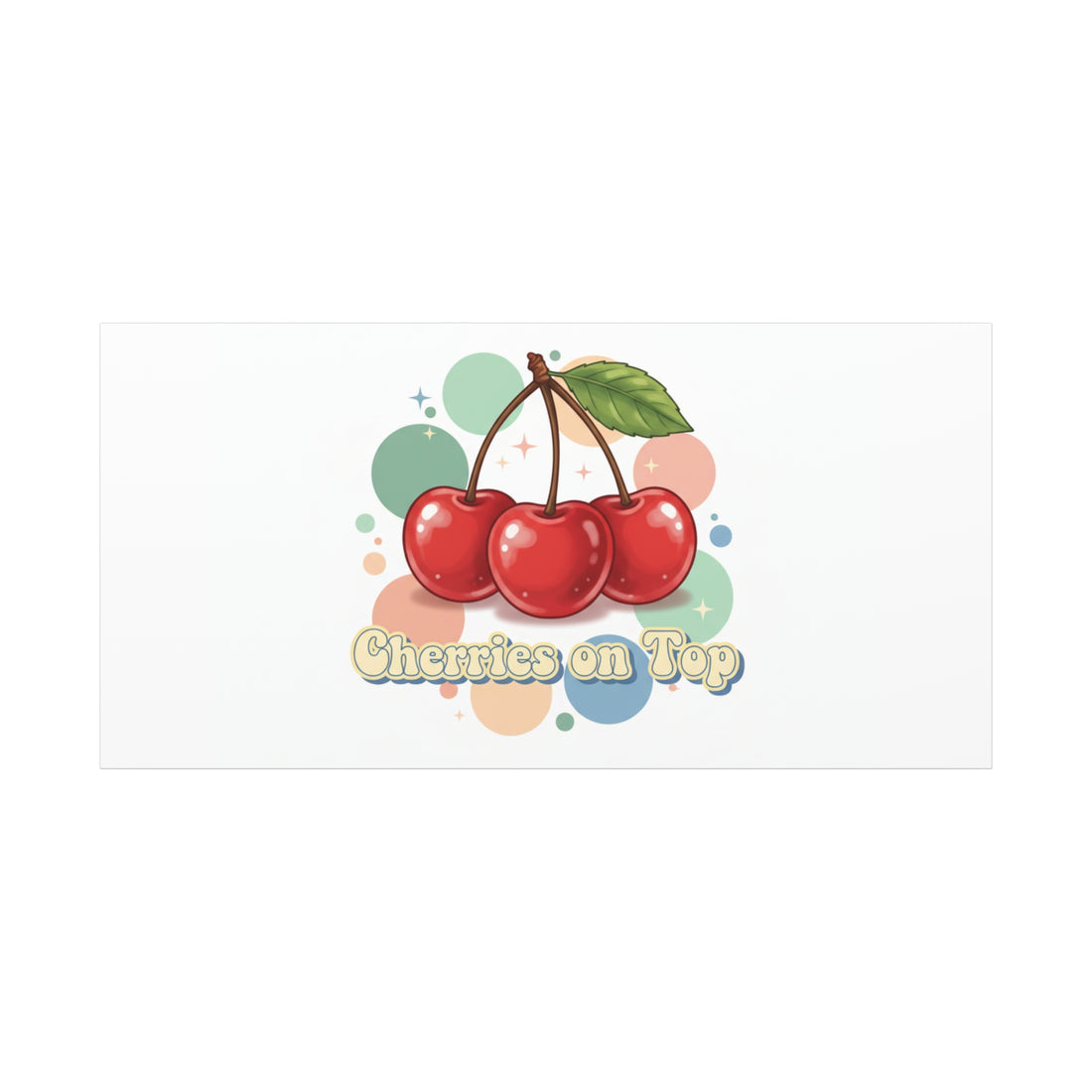 Cherries on Top Canvas | Retro Kawaii Fruit Wall Art