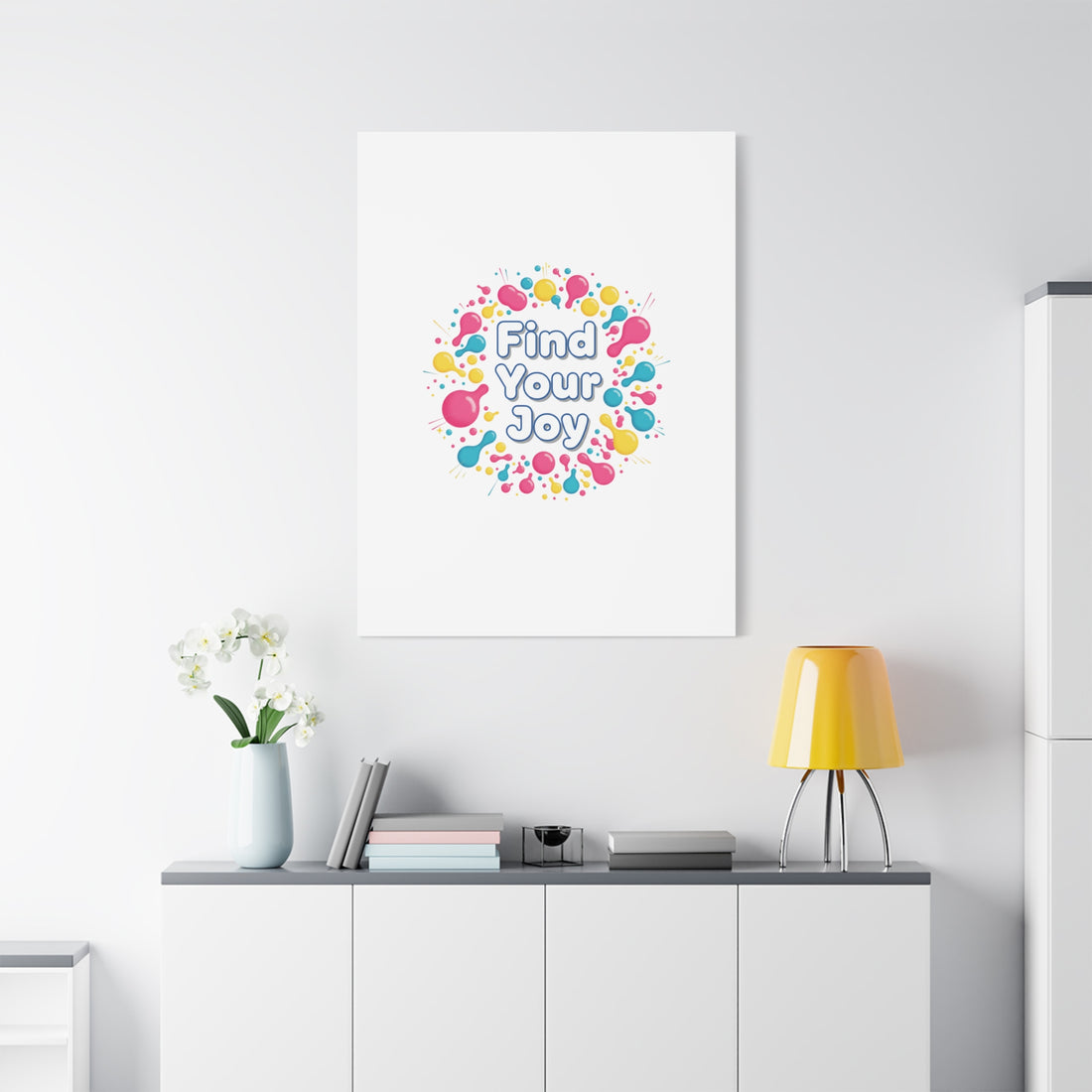 Find Your Joy Canvas | Dopamine Decor, Neon Gradient Squiggle Art