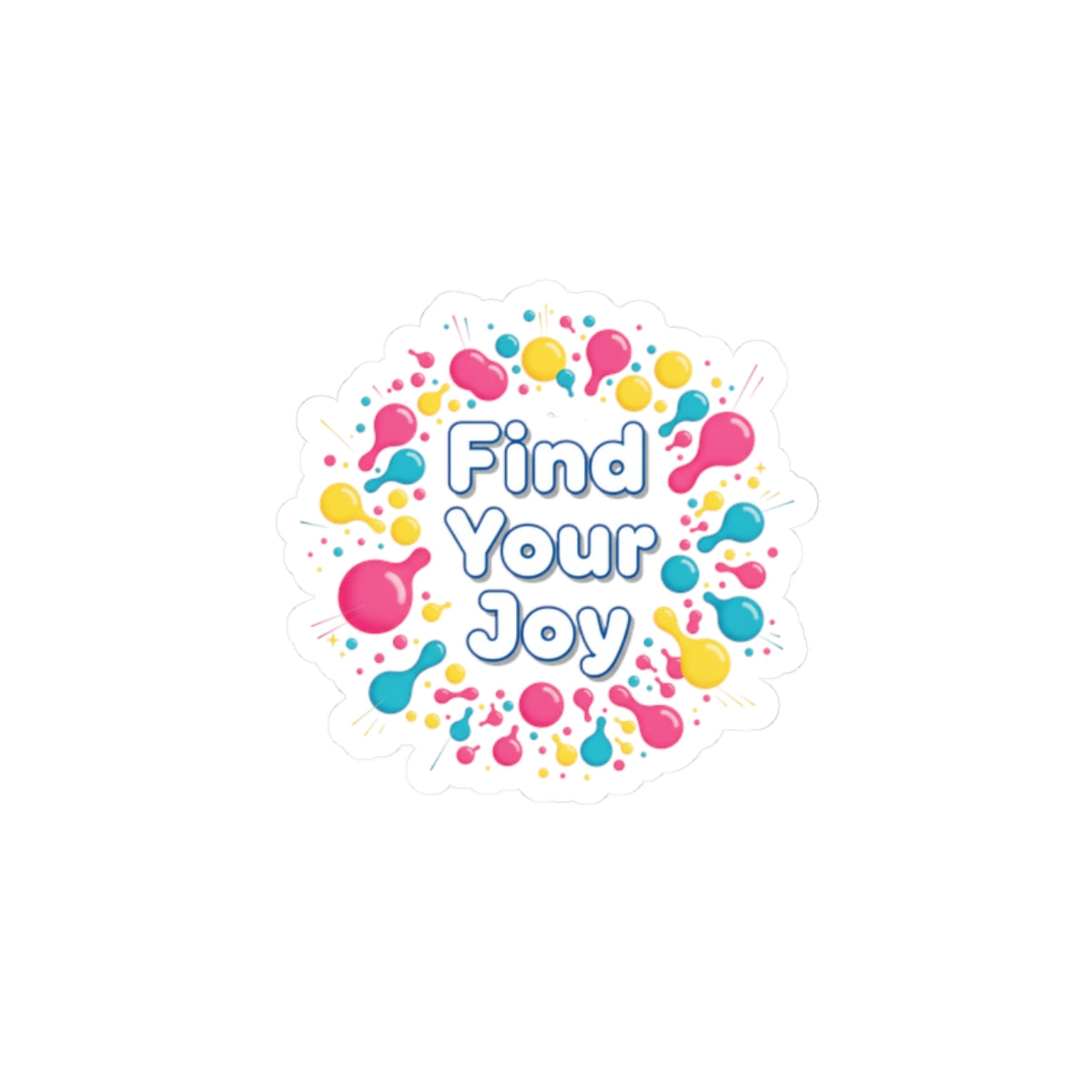 Find Your Joy Kiss-Cut Sticker | dopamine decor, neon squiggle art