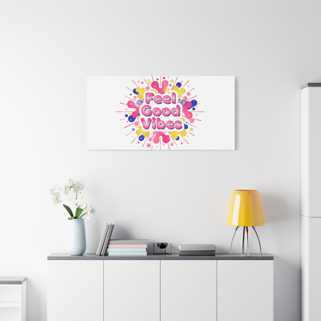 Feel Good Vibes Canvas | Dopamine Decor, Neon Gradient Squishy Art