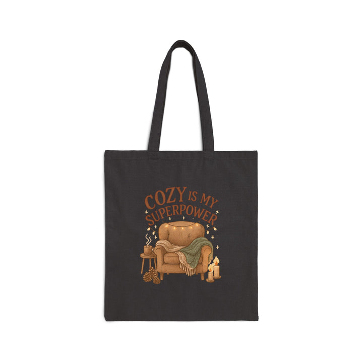 Cozy Is My Superpower Tote Bag — Autumn Comfort Canvas Shopper