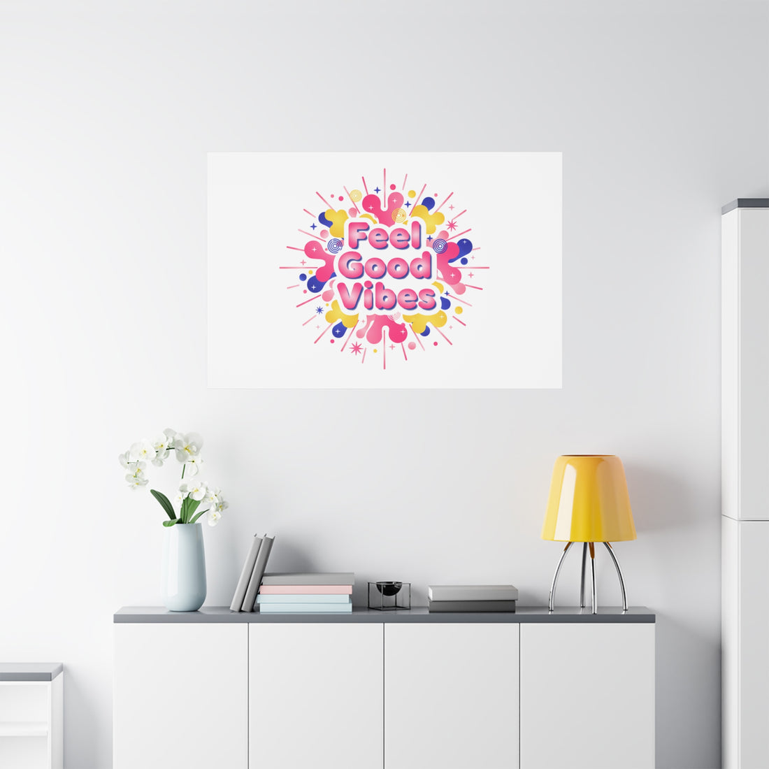Feel Good Vibes Canvas | Dopamine Decor, Neon Gradient Squishy Art