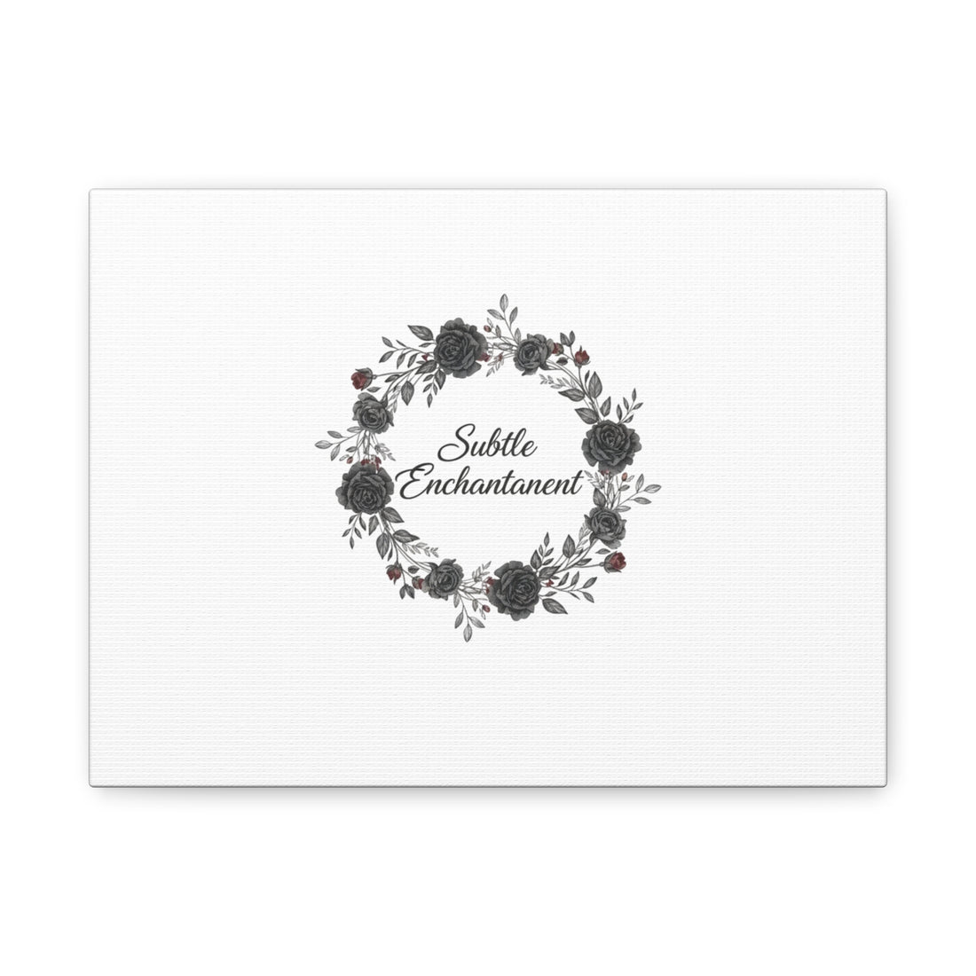 Moon Rose Wreath Canvas, Romantic Gothic Lite, Soft Goth Floral Wall Art