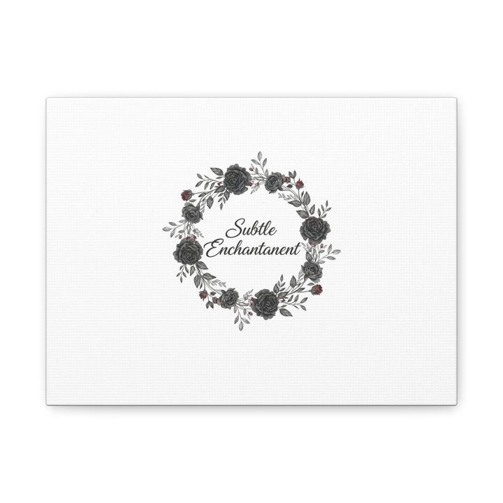 Moon Rose Wreath Canvas, Romantic Gothic Lite, Soft Goth Floral Wall Art