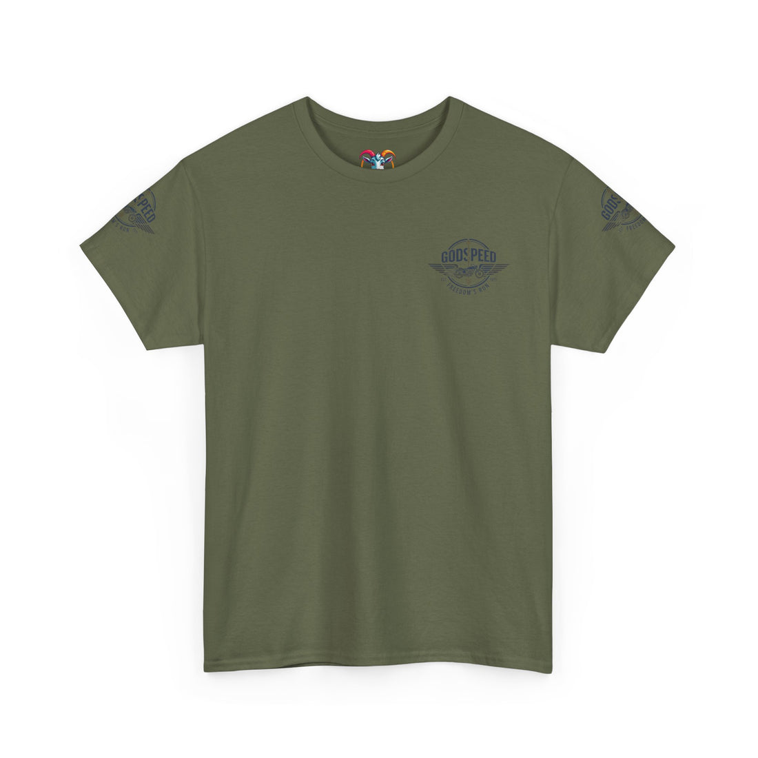 Godspeed Freedom Run Unisex Heavy Cotton Tee, Classic Graphic T-Shirt, Casual Wear, Gift for Runners, Vintage Style Apparel - Goat Corp