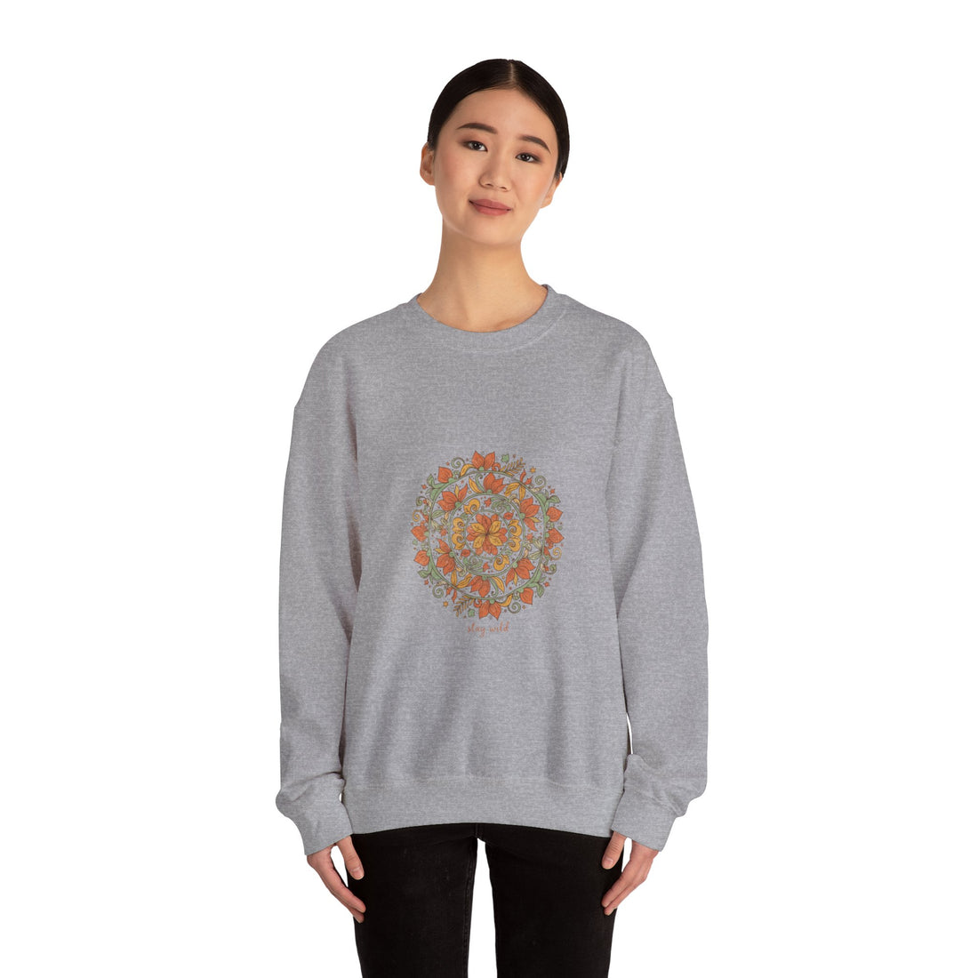 Boho Mandala Sweatshirt, mandala pattern print, vintage paisley design