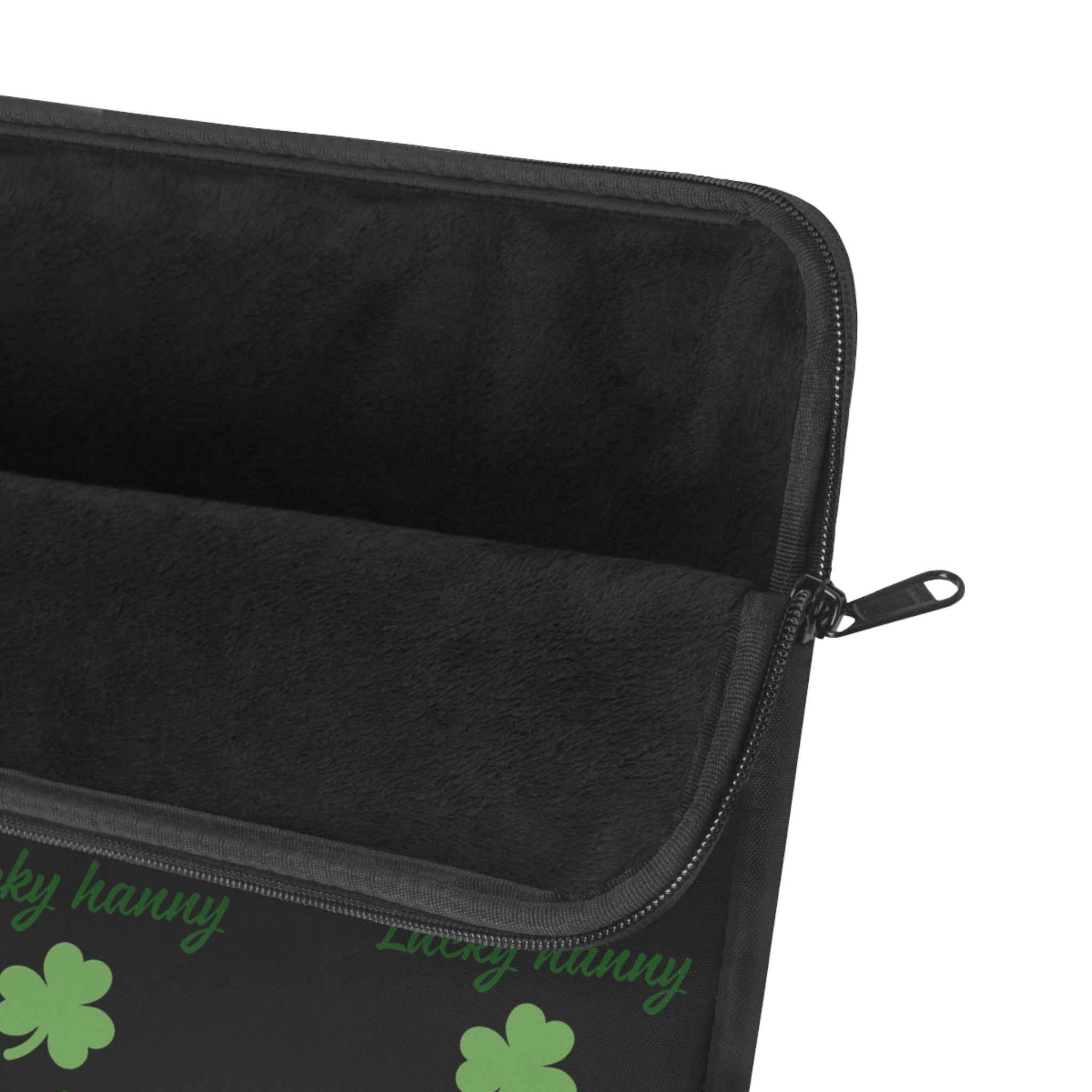 Lucky Hanny Clovers Laptop Sleeve | St. Patrick's Day Gift | Trendy Tech Case | Lucky Charm Sleeve | Green Shamrock Design - Goat Corp