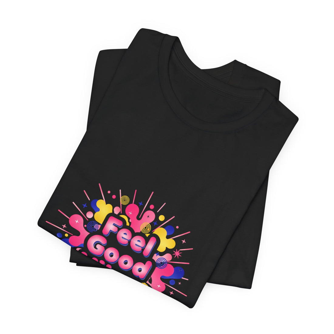 Feel Good Vibes tee | Dopamine Decor neon gradient squiggle art