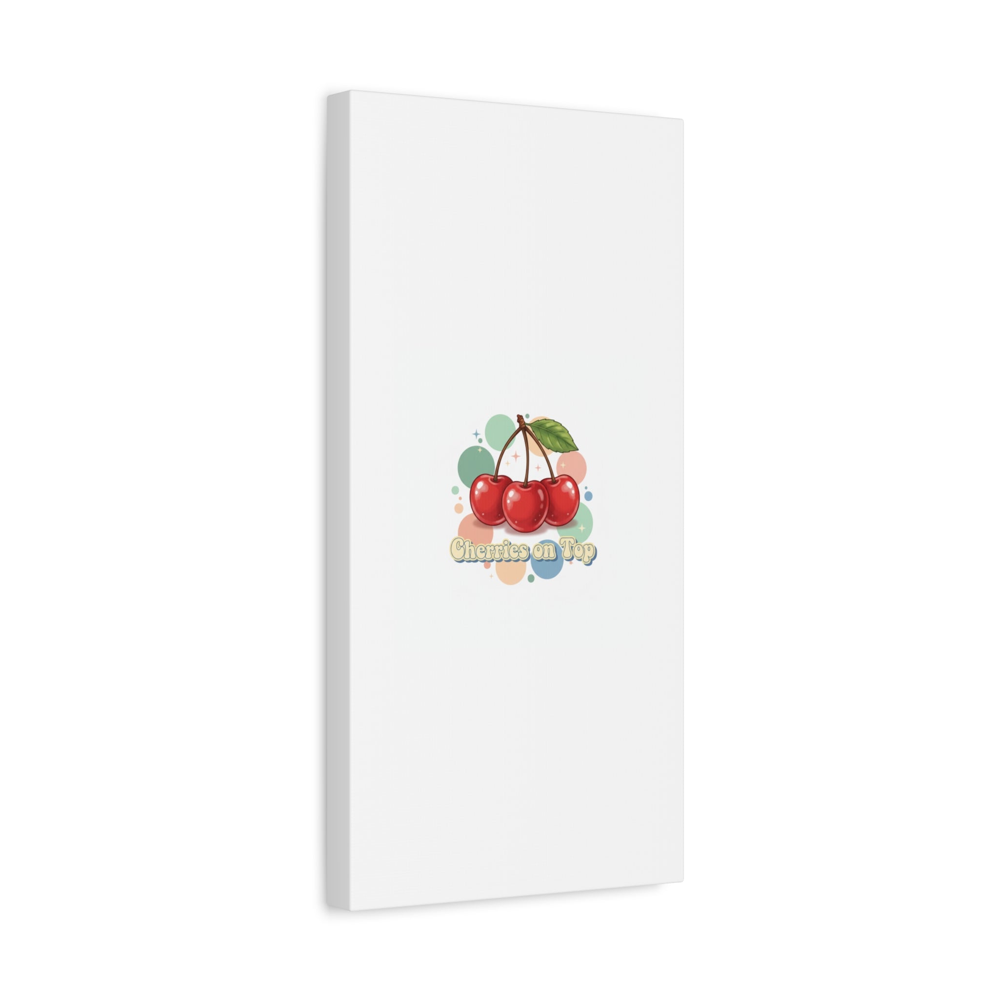 Cherries on Top Canvas | Retro Kawaii Fruit Wall Art