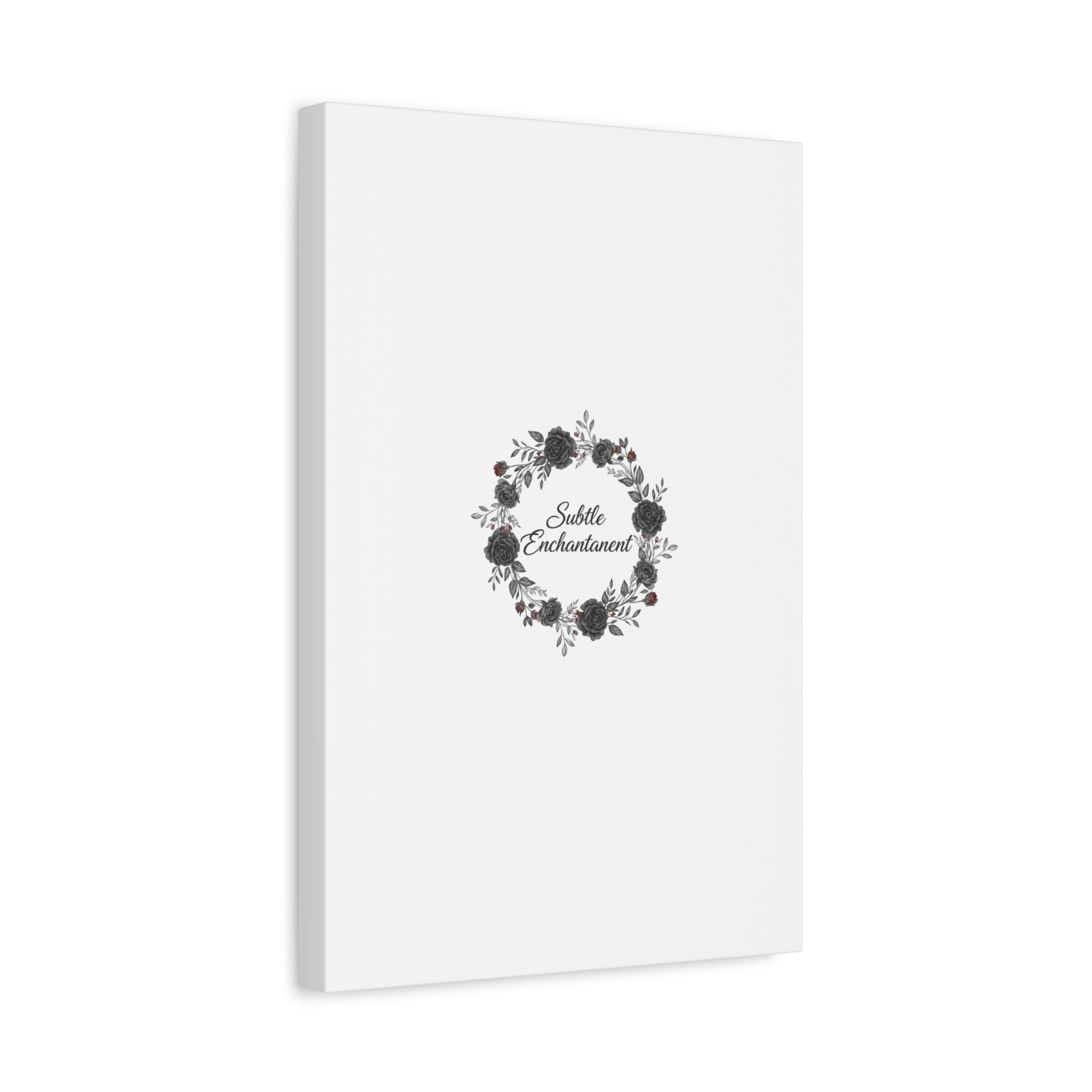 Moon Rose Wreath Canvas, Romantic Gothic Lite, Soft Goth Floral Wall Art