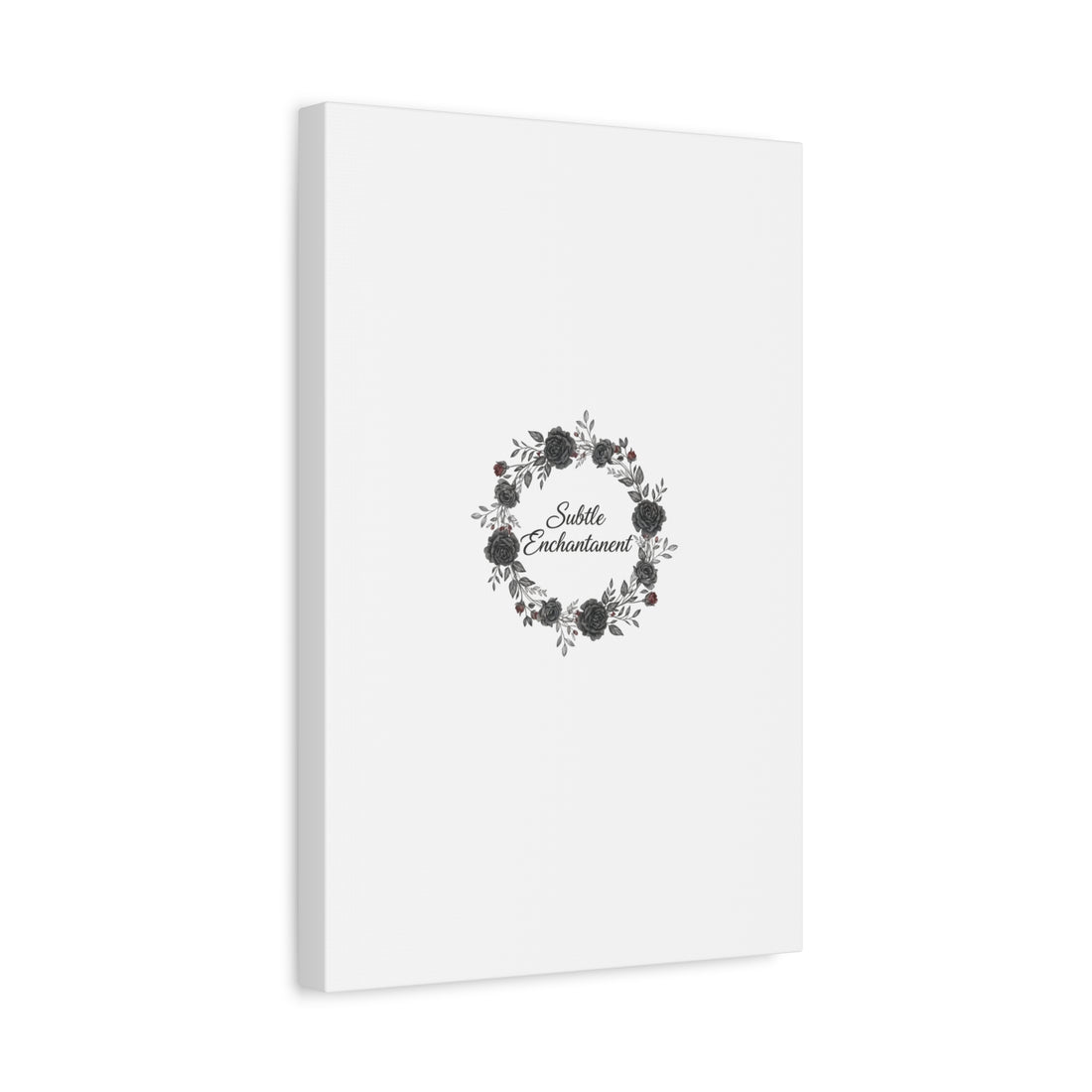 Moon Rose Wreath Canvas, Romantic Gothic Lite, Soft Goth Floral Wall Art