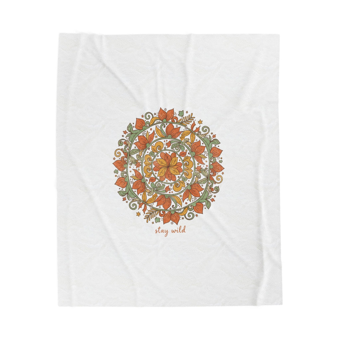 Handcrafted Mandala Pattern Velveteen Plush Blanket | Boho Paisley Tapestry Aesthetic