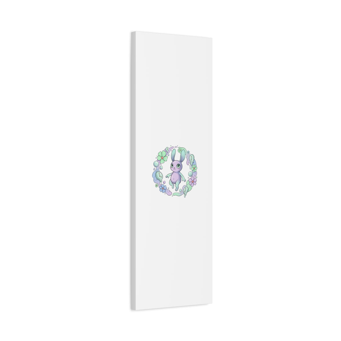 Micro-Surreal Bunny Wreath Canvas | Weirdcore Micro-Surrealism Art