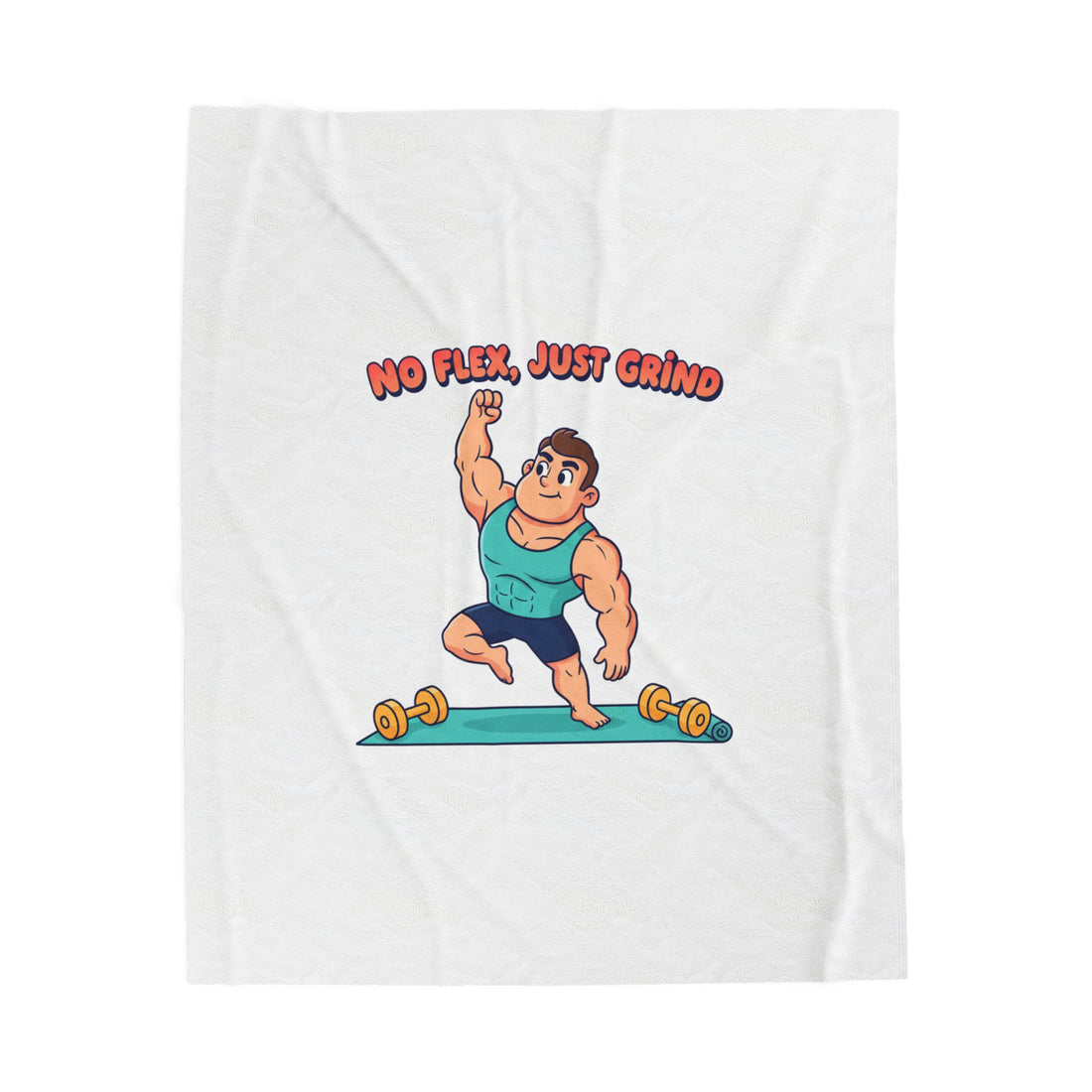 No Flex Just Grind blanket | Velveteen Plush Fitness throw, gymtimidation humor