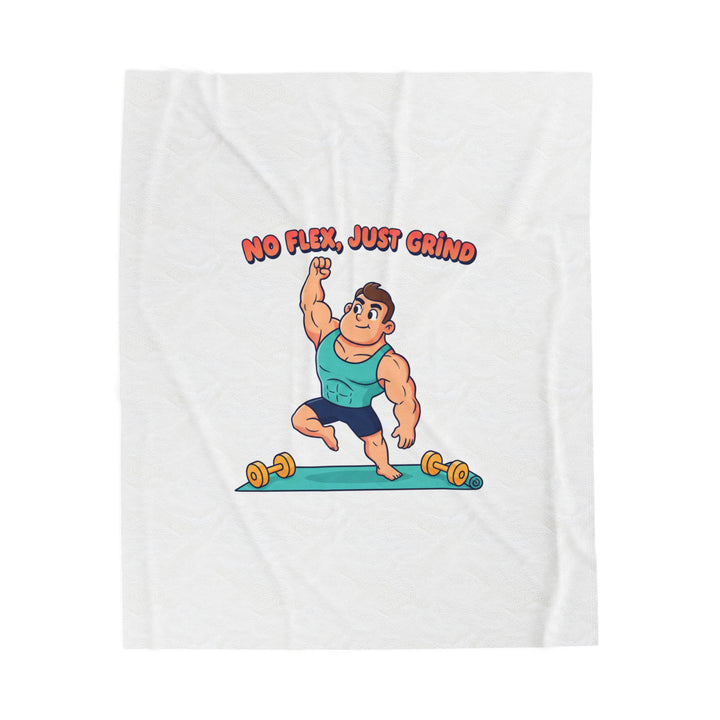 No Flex Just Grind blanket | Velveteen Plush Fitness throw, gymtimidation humor