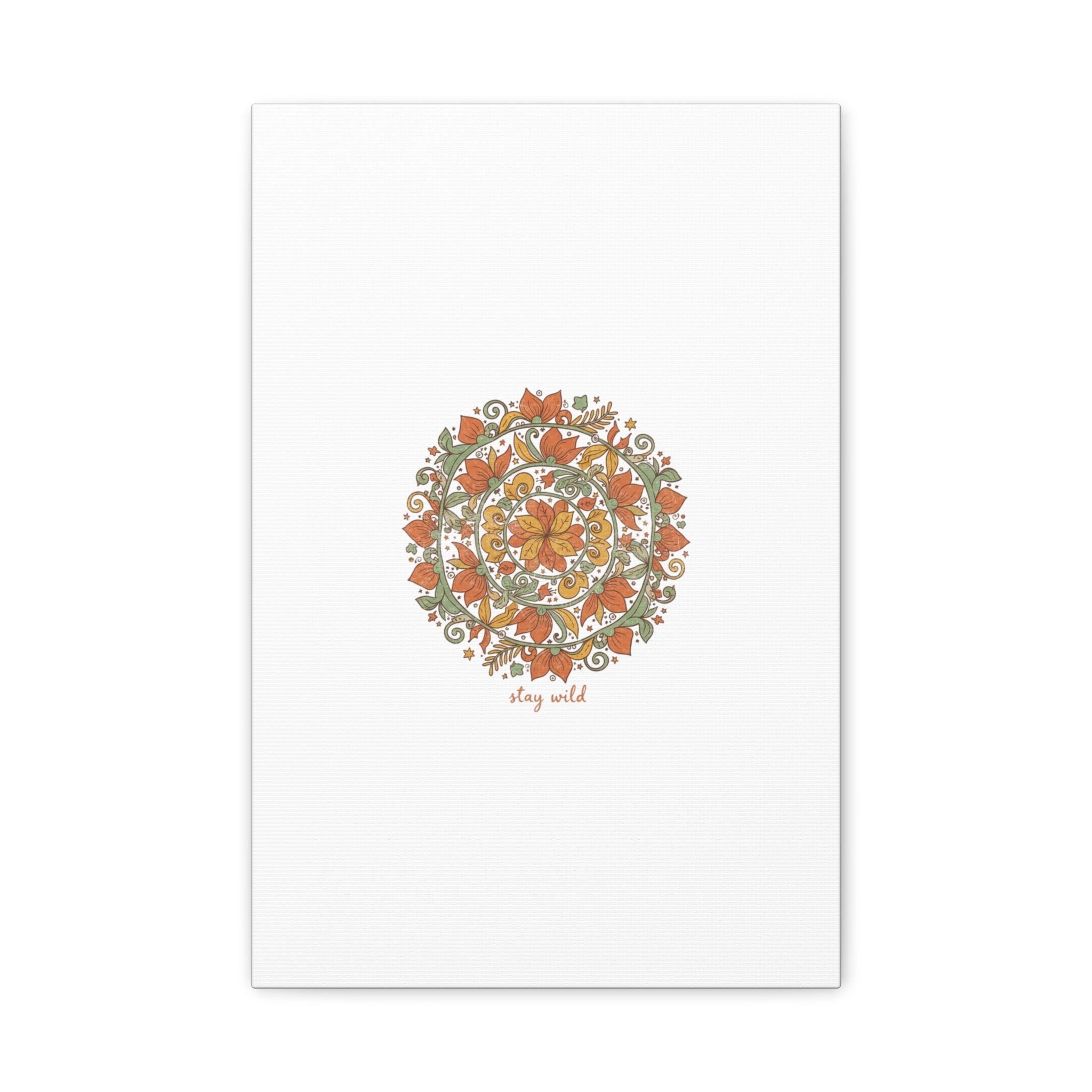 Stay Wild Mandala Canvas, Boho Paisley Wall Art | Artisanal Boho Print